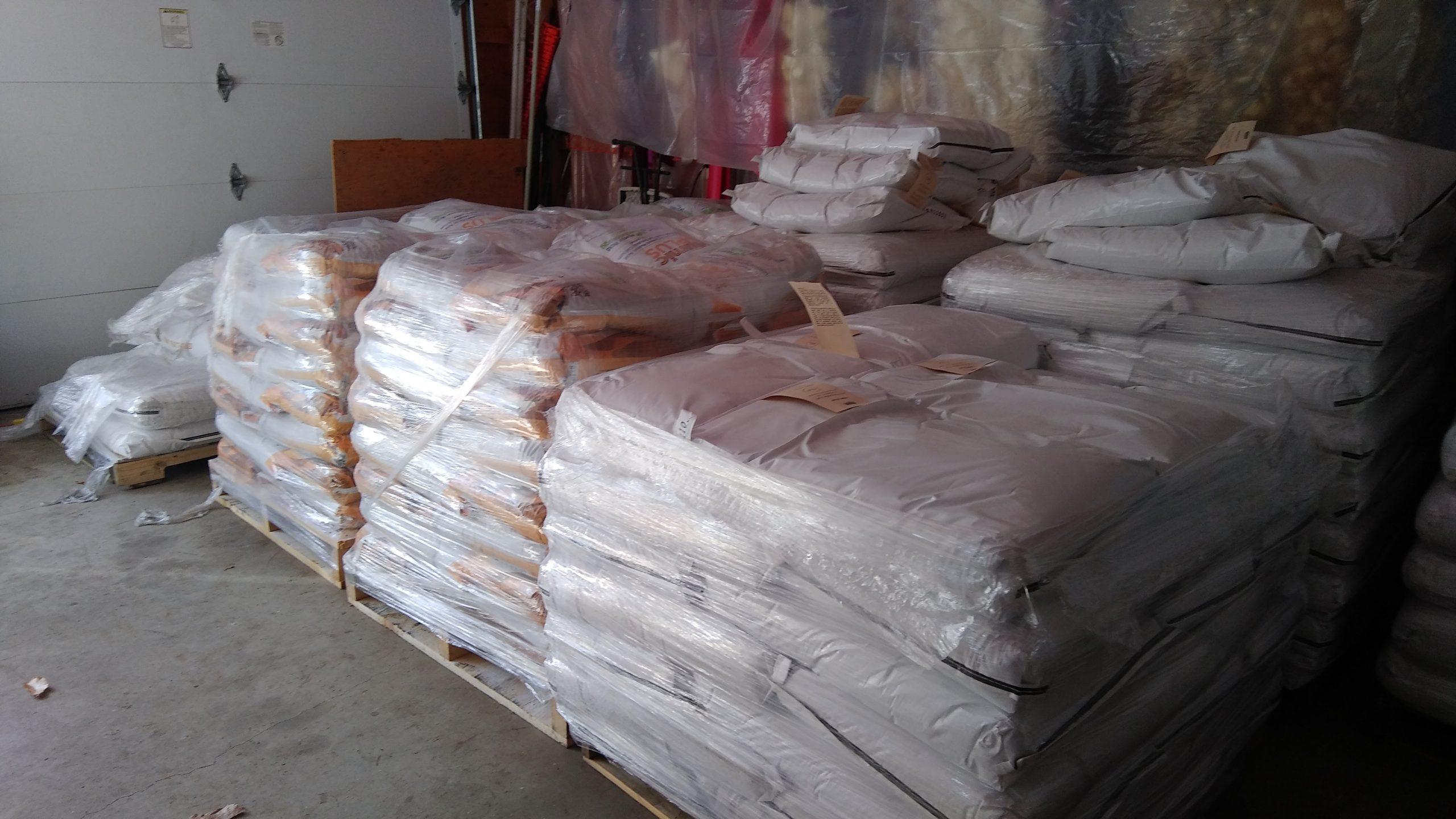 pallet of organic fertilizer