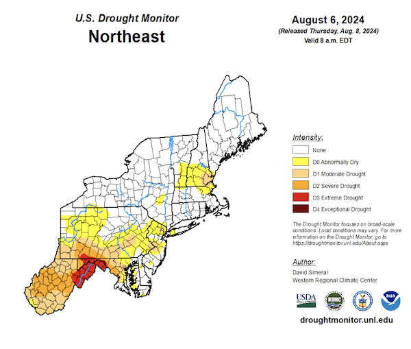 drought conditions in the northeast august 2024 