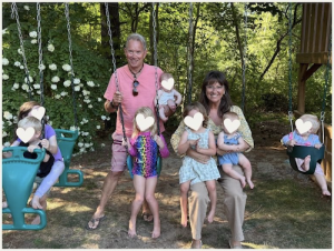 Fred Newcombe (President of PJC) and Pam Newcombe (CEO of PJC) with their 7 grandkids. Fall 2025
